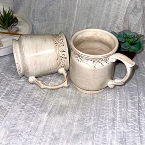 THE SAKURA TABLE Courtney Ivory Pink Shabby Chic Large 18 fl oz Mugs set of 2